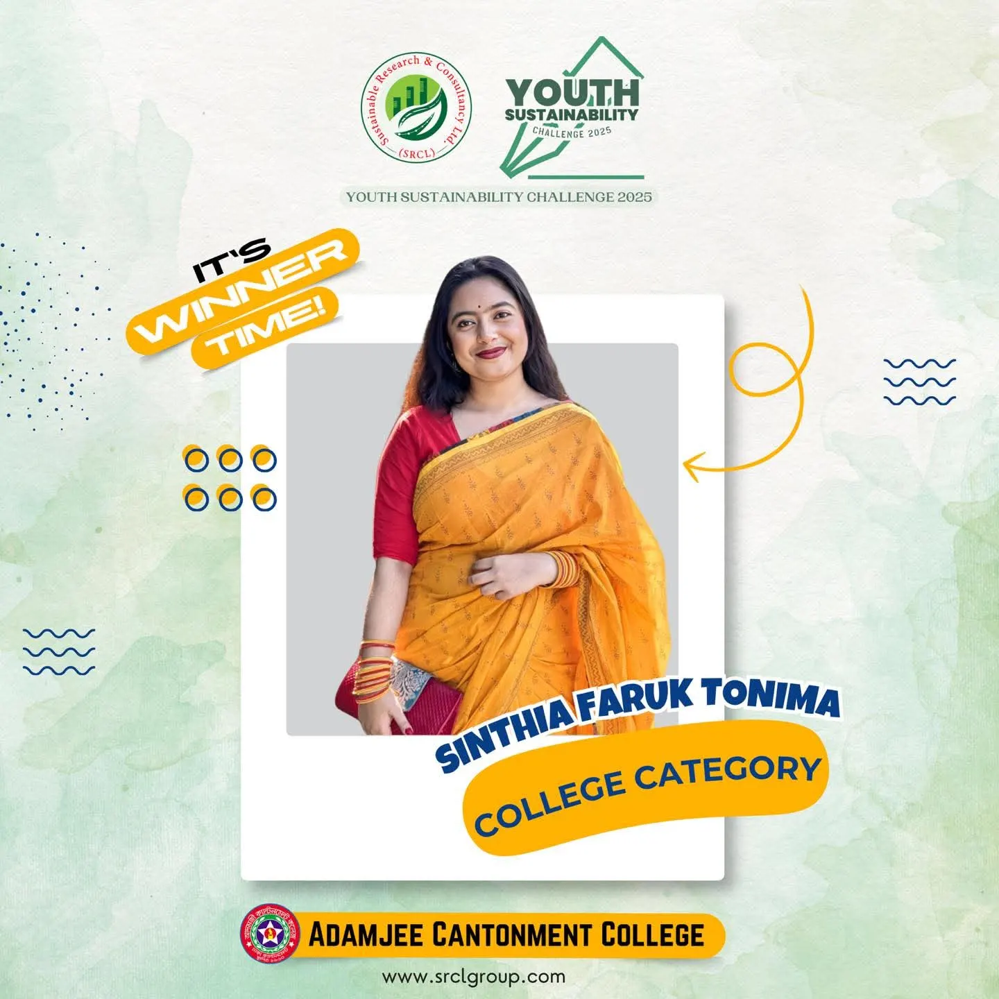 Sinthia Faruk Tonima, College category winner