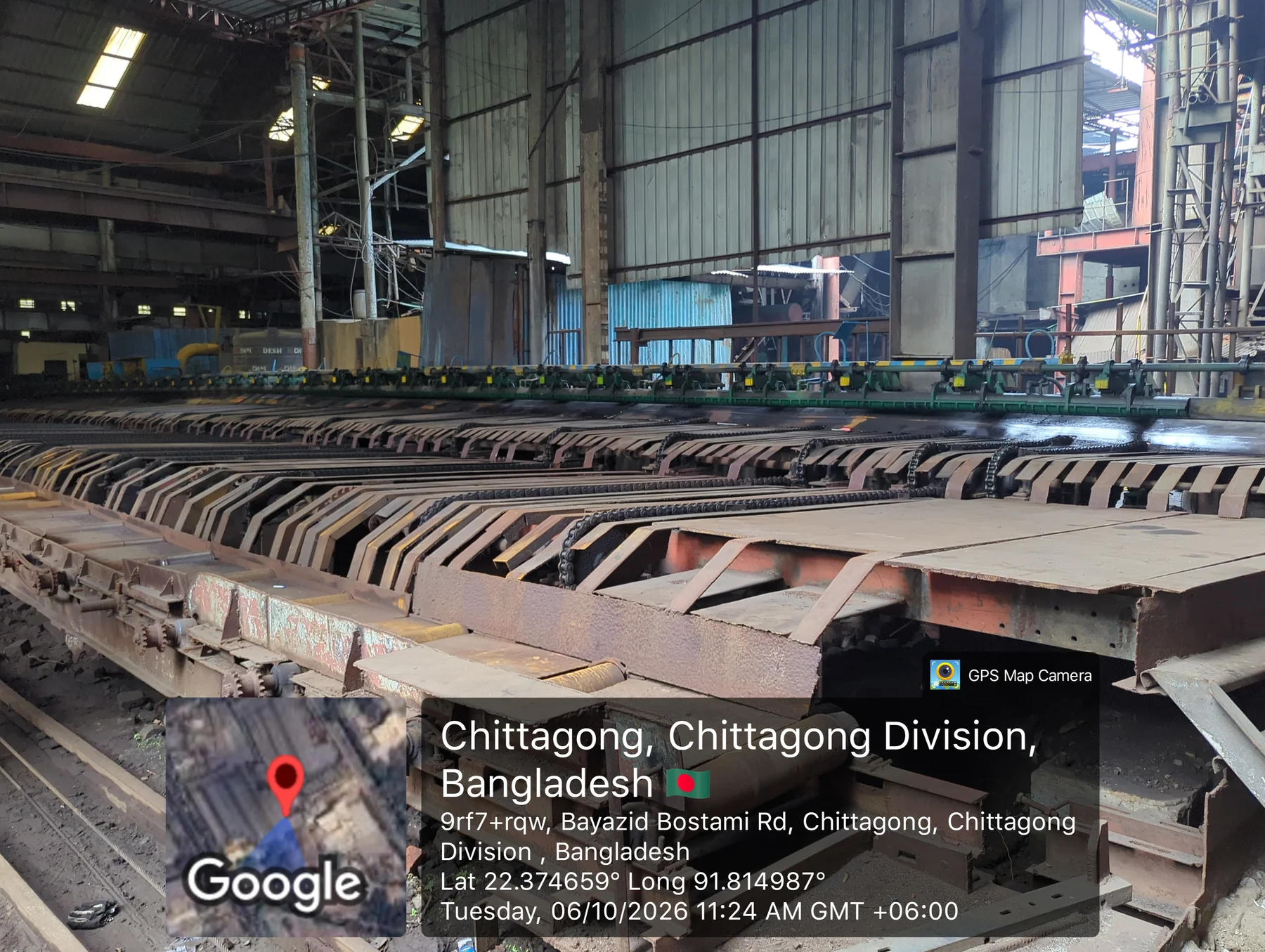 Production equipment and conveyor lines inside Baizid Steel.