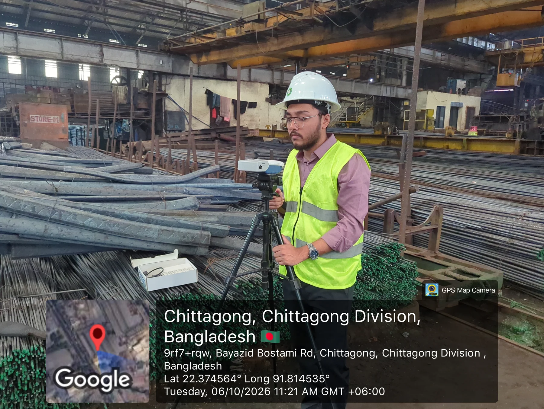 Field monitoring equipment operated inside Baizid Steel.