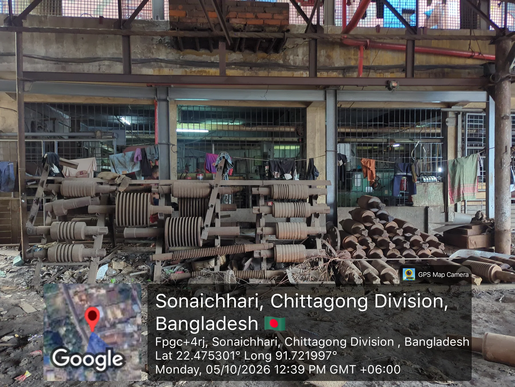 Machinery inside Ziri Subader Steel Re-rolling Mill.
